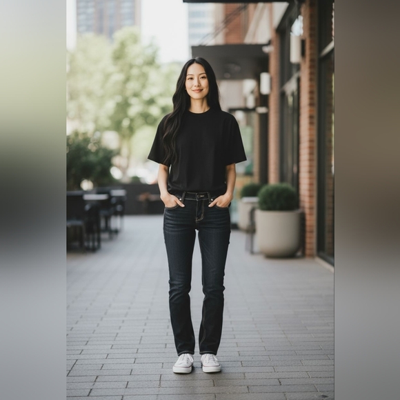 Daytrip Denim - Daytrip Lynx Skinny Crop Black Embellished Jeans Sz. 24